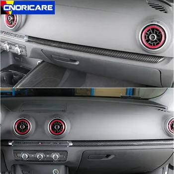 Fibra de Carbon de Culoare Mașina de Centru Consola de Bord Tăiați Fâșii 3pcs Pentru toate modelele Audi A3 8V-18 LHD ABS Interior Modificat Accesorii
