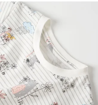 Vara Bebe Fete tricou Brand Bumbac Baby Girl Haine pentru Copii de Desene animate t-shirt cu Maneci Scurte Copiii Sugari cu Dungi Tee Topuri