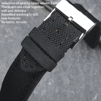 22mm Înaltă Calitate Tesatura de Nailon Ceas Trupa de Înlocuire pentru Breitling Avenger Negru din Piele de Curea de piele de Vacă din Oțel Cataramă de Pin Instrumente