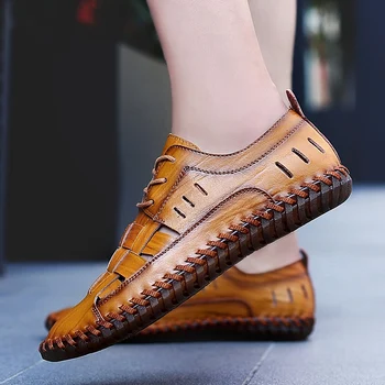 Sandles mens sandale de vara din piele clasic roman în aer liber handmade pantofi rochie platforma sandalia masculina mare dimensiunea 47