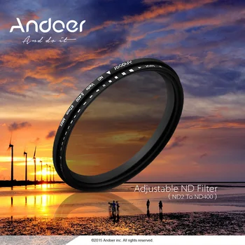 Andoer 77mm ND Fader Densitate Neutră ND2 la ND400 Variabilă Filtru pentru Canon Nikon DSLR