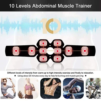 ABS Stimulator Muscular Toner Abdominale Tonifiere Centura Electrostimulare Antrenamentul EMS Biroul de Acasă Echipamente de Fitness (Încărcare USB)