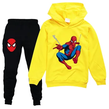 2020 Copii Băieți Fete Hanorace Pantaloni Costum de Desene animate Spiderman Haine pentru Copii Jachete de Moda Casual Pulover Jogging Pantaloni