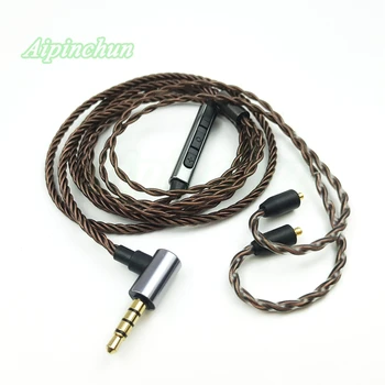 Aipinchun MMCX Casti Cablu de Microfon Controler de Volum de Înlocuire pentru Shure SE215 SE315 SE425 SE535 SE846 3.5 mm L Îndoire Jack
