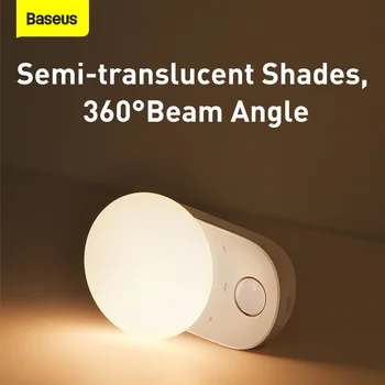 Baseus CONDUS de Inducție Lumina de Noapte Agățat Wireless Touch Magnetic Lampă de Masă Dulap Culoar USB Lumini Pentru Dormitor Hol Bucatarie