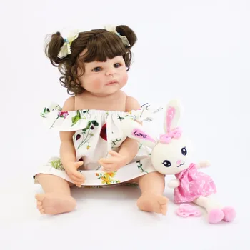 55cm Corp Plin de Silicon Renăscut Baby Doll Jucarii Pentru Fete Bonecas 22