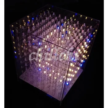 3D 888 plin de culoare cub terminat de culoare RGB lumina cub de 16 milioane de tipuri de culori de lumină cub de produs KIT 8*8*8 3D fără Ochelari