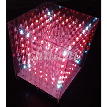 3D 888 plin de culoare cub terminat de culoare RGB lumina cub de 16 milioane de tipuri de culori de lumină cub de produs KIT 8*8*8 3D fără Ochelari