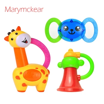 3 Buc/Set Mobilă Copii Jucarii pentru nou-Nascuti Smart Bell Sunătoare Cute Giraffe Rattle Pic de Trompetă de Jucărie pentru Copii Cadou de Anul Nou pentru Sugari