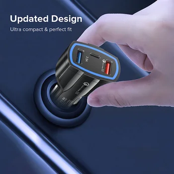 QC 3.0 Incarcator Auto USB 3-Porturi de Încărcare Rapidă 3.0 Tip C Încărcător Rapid pentru Telefonul Auto Adaptor de Încărcare pentru iPhone 12 11 Samsung S20