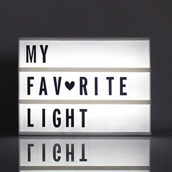 DIY Litere NEGRE Carduri PORT USB Alimentat Cinema Lightbox A4 A6 Dimensiune LED Combinație de Noapte Cutie de Lumină Lampă