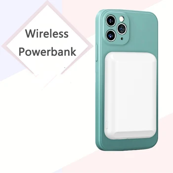 Power Bank 5000mAh Magnetic Qi Wireless Charger Portabil Poverbank Acumulator Extern Powerbank pentru iPhone 12 mini 11 Samsung S20