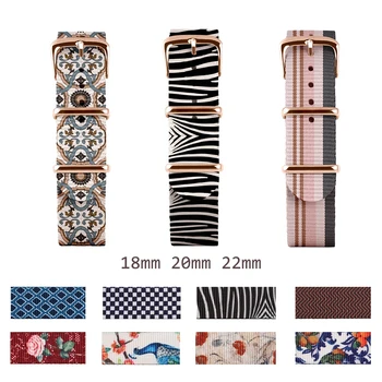 Premium Nailon Zulu Nato Curea 18mm 20mm 22mm Canvas Belt Curea de Ceas Bărbați Femei Imprimate Colorate Watchband Globală Transport Gratuit