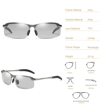HBK Vintage Sport ochelari de Soare Polarizat Bărbați Impermeabil de Conducere TAC Fotocromatică Lentile de ochelari de Soare de Primăvară Aliaj Templu UV Ochelari de soare