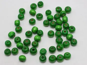 500 Verde Rotund 8mm Margele din Lemn~de Lemn Margele Spacer de Luare de Bijuterii