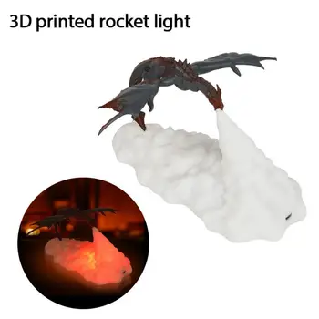 Lumina de Noapte LED 3D de Imprimare Creativă Lumina de Noapte care Zboară Dragon Flacără de Lumină Drăguț Lampă Copii Cadou Cameră Decor Cadou De Crăciun