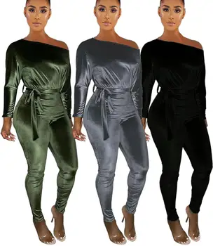 OMSJ Noi Femeile de Iarnă pantaloni de Catifea cord Salopeta 2019 Sexy Salopetă Cu Curea Casual Tinute Streetwear Corpul Costum cu Maneci Lungi Salopeta