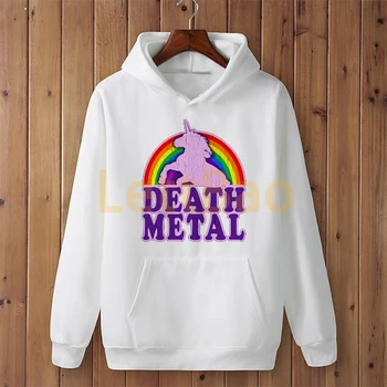 Amuzant Mens Amuzant HANORAC Death Metal Unicorn Epocă în Dificultate Topuri O-gât Maneca Lunga Pulover de Camisetas Hombre Swearshirt
