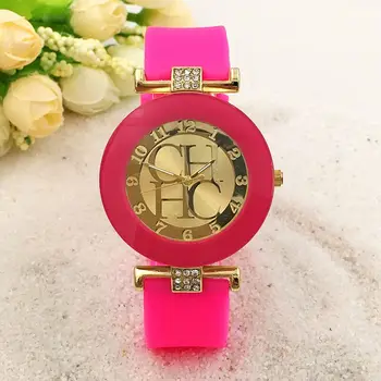 2020 nou Geneva brand casual din piele Cuarț ceas pentru femei. Cristal de silicon ceasuri. Relogio Feminino ceas de mână. Cel mai bun de vânzare.