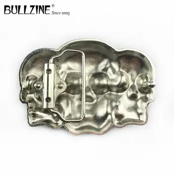 La Bullzine Moda 3 cranii centura cataramă cu finisaj argintiu FP-03555-1 potrivit pentru 4cm latime curea
