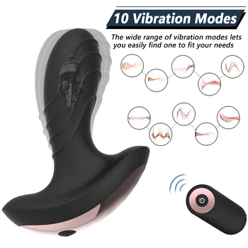 Control de la distanță sex Masculin, Prostata pentru Masaj Anal Vibrator din Silicon Cu 10 Viteze Dildo Butt Plug Jucarii Sexuale pentru Barbati Masturbator Pentru Adulți