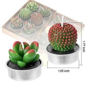 6pcs Artificiale Plante Suculente Cactus Lumânare Pentru Petrecerea de Ziua Site-ul de Nunta de Decorare a Lumânărilor Decorative, Accesorii