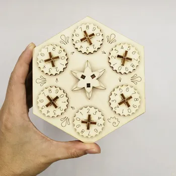 Din lemn Mecanică Model 3D Puzzle Parola Locker Jucarii Educative DIY Cadou Pentru Copil Famlily
