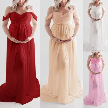 JAYCOSIN Sexy Rochie de Maternitate Femei de Pe Umăr Pregnants Sexy Sarcina Rochie Fotografie Ciufulit Nursing Rochie Lunga Vestidos