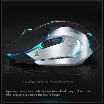 2.4 GHz Wireless Mouse de Gaming 3200 DPI Reglabil Reîncărcabilă lumina de Fundal Colorate de Respirație Gamer Mouse-ul Joc de Ergonomie Soareci