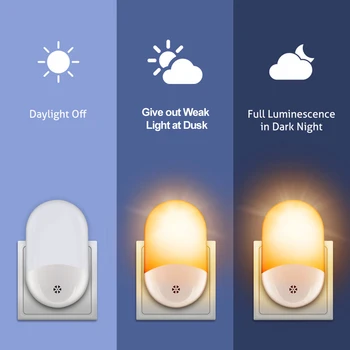 LED Lumina de Noapte Plug-In Smart Senzor de Lumină Lampă de Noapte Dusk-to-Dawn Senzor de economisire a Energiei LED Lumini de Noapte Dormitor Culoar de încălzire a Lămpii