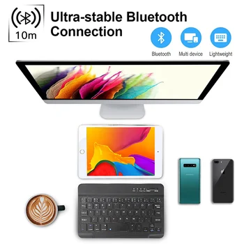Mini Bluetooth Tastatură Și Mouse Wireless Keyboard Mouse Combo rusă Cauciuc Taste Reîncărcabilă Mouse-ul Pentru ipad Laptop
