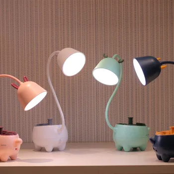 Animale de Companie drăguț LED Masă Lampă Smart Touch USB de Încărcare de 3 Moduri de Iluminare Reglabil Luminozitatea Estompat Lampa de Birou pentru Copii Cadouri
