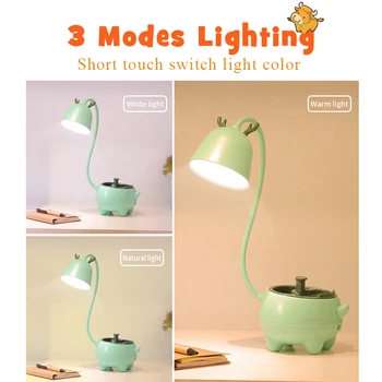 Animale de Companie drăguț LED Masă Lampă Smart Touch USB de Încărcare de 3 Moduri de Iluminare Reglabil Luminozitatea Estompat Lampa de Birou pentru Copii Cadouri