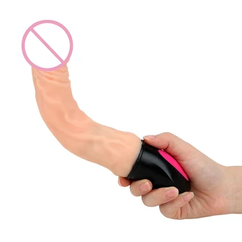 VATINE Flexibil Încălzire Realistic Dildo Vibrator 12 Modul Flexibil de Silicon Moale Vagin Masaj sex Feminin Masturbari Penis artificial