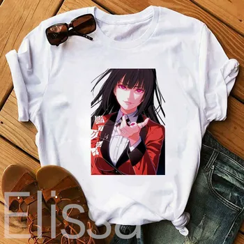 Legal Kakegurui Jucător Entuziasmat Yumeko Jabami Tricou Harajuku T-shirt de Sus streetwear Anime Estetice imbracaminte Femei T shirt