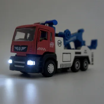 Aliaj De Camion De Remorcare Set #5009-1 (1 Camion Plus 1 Masina Mai Mica) Die-Cast Cap W/Lumini Și Sunet Vehicule De Oraș Mutiple Alegere