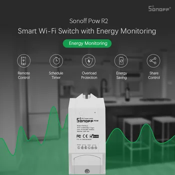 Sonoff Pow R2 Wireless WiFi Comutator cu Google Acasa Alexa Timp Real Consumul de Energie de Măsurare 15A Smart Home