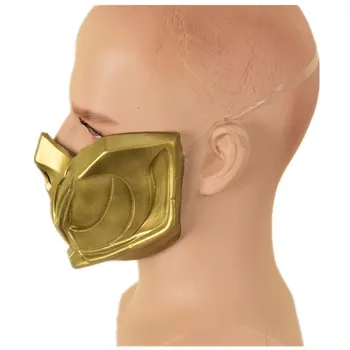 Joc Mortal Kombat SCORPION Cosplay Masca de Aur Jumătate față Mască de Latex Femei Bărbați Petrecere de Halloween Masca