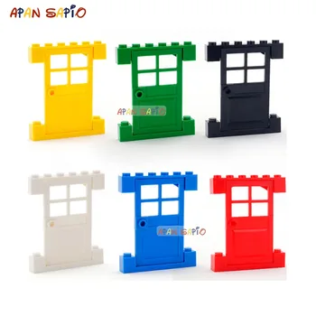 12Suit/lot DIY Blocuri de Uși și Ferestre 6Color partea Specială Cărămizi de Dimensiuni Compatibile Cu lego Jucarii copii Educative