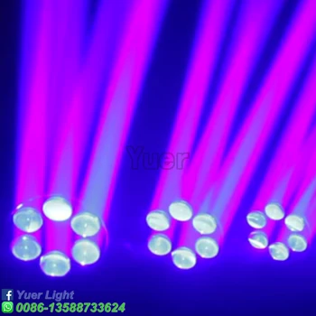 2 buc/Lot 4IN1 RGBW LED 6 Ochii în Mișcare Cap Lumina DMX 512 RGB Lumina Laser DJ Disco Club Petrecere Etapa de Iluminat Echipamente de Efect