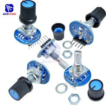 5PCS/Lot Rotary Encoder Modul de 5V Brick Senzorul de Dezvoltare Rotund Audio Potențiometru Rotativ Buton Capac pentru Arduino
