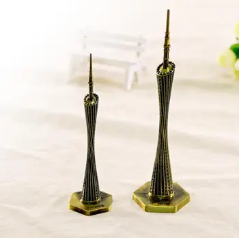 Simplu Și Modern Fierărie Guangzhou Turn Replica Modelul China Figurina Lume Faimos Punct De Reper De Arhitectură Pentru Decor Acasă Suveniruri