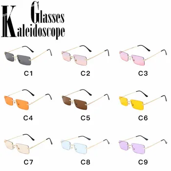 Dreptunghi ochelari de Soare pentru Femei Brand de Lux de Designer fără rame, Ochelari de Soare Doamnelor de Epocă Gradient de Ochelari de vedere Nuante UV400