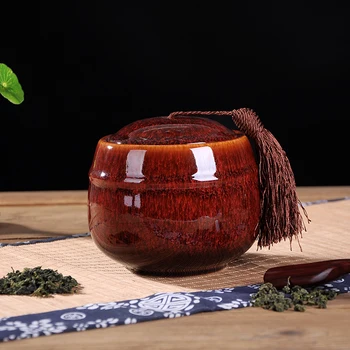Ceai minunat mare de cuptoare ceramice multicolore, sigilat cutii, rezervor de ceai, zahăr, depozitare borcan