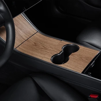 Interior masina protrctive patch pentru Tesla Model 3/Model Y 2017-2020 textura de lemn panou de control central acoperi