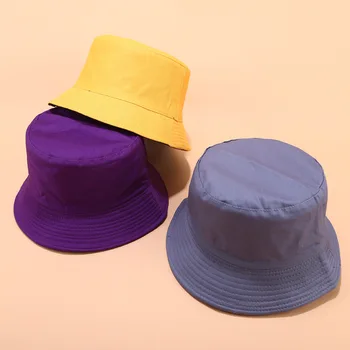Unisex Vara Dublă Față-Verso Găleată Pălărie Femei Barbati Solid Pălării Panama Pescar Pescuit Reversibile În Aer Liber Protecție Solară Umbra Capac