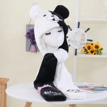 2020 Bunny Pălărie Beanie Anime Danganronpa Monokuma Iepure de Pluș Pălării Eșarfă Mănuși Earflap Cap pentru Femei/Copil/Fata