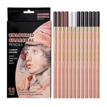 12pcs/cutie Pastelate din Lemn Creion, Pastel, Carbune, Creioane pentru Schite de Desen Artist Consumabile