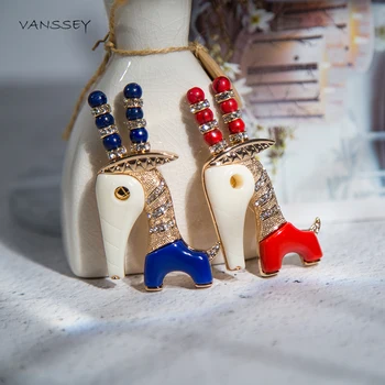 Vanssey Moda Vintage Giraffe Animal Manual Rășină Stras Broșă Pin Petrecere de Nunta Accesorii pentru Femei 2018 Noi