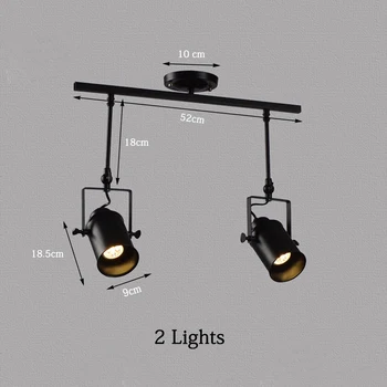 Noul Negru Loft Industrial Lumini Pandantiv Lampă Led Track Lights Epocă Spoturi Led pentru Bucatarie si Sufragerie, Bar-Transport Gratuit